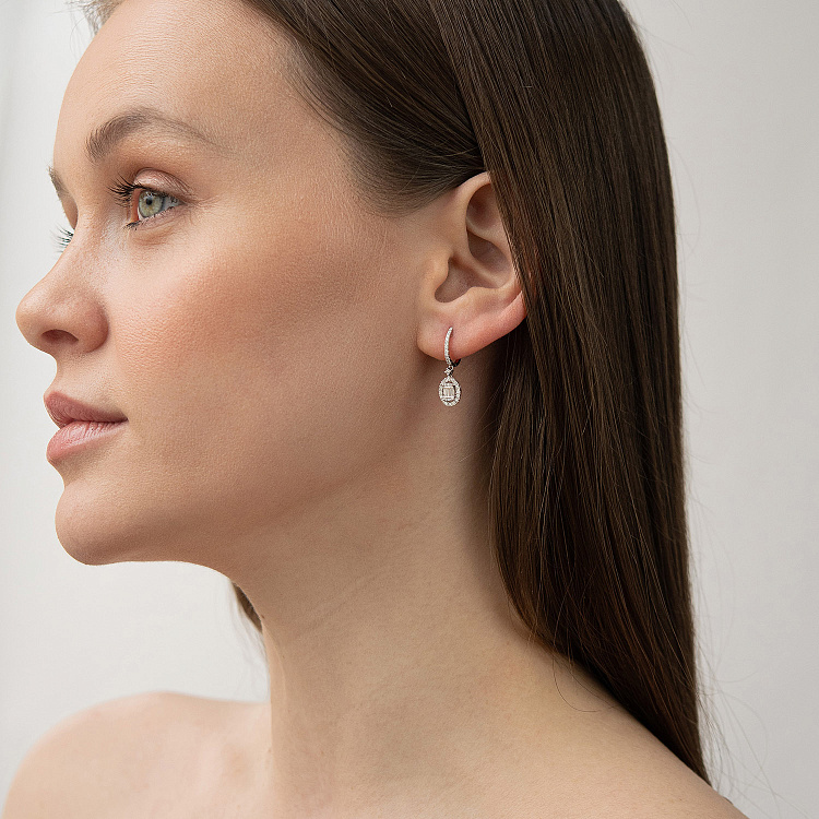 Золоті сережки з діамантами сб0625lg від ювелірного магазину Онікс - 1