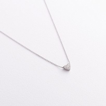 Золоте кольє "Сердечко" з діамантами колб0176ri №2