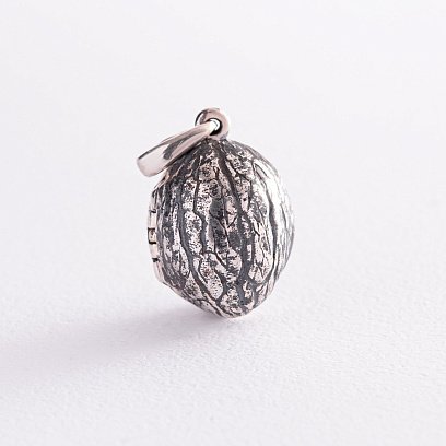 Серебряная подвеска "Мишка в орешке" ручной работы 133141 №7
