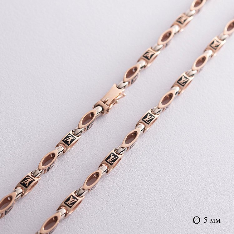 Чоловічий золотий ланцюжок (емаль) (0.5 см) Ц0040 від ювелірного магазину Онікс