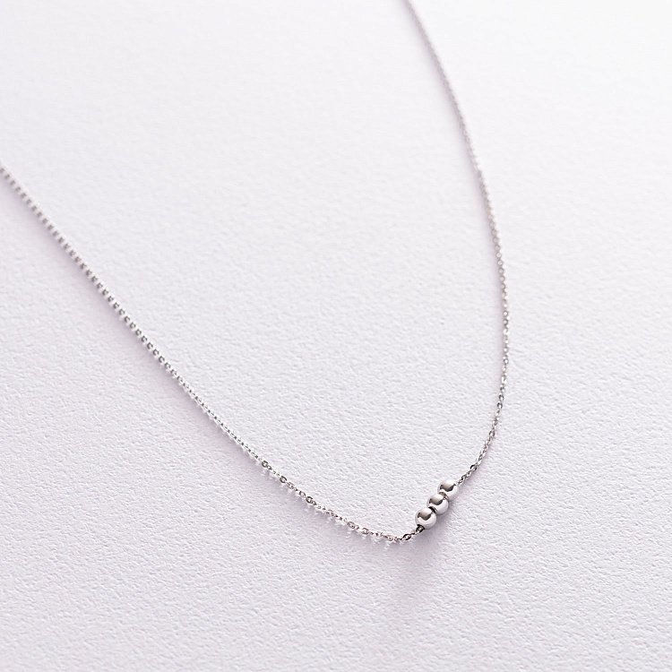 Серебряное колье "Шарики" 181095 от ювелирного магазина Оникс - 2