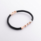 Каучуковий браслет з червоного та білого золота б05812 от ювелирного магазина Оникс