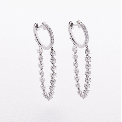 Золотые серьги с бриллиантами сб0653ri №2