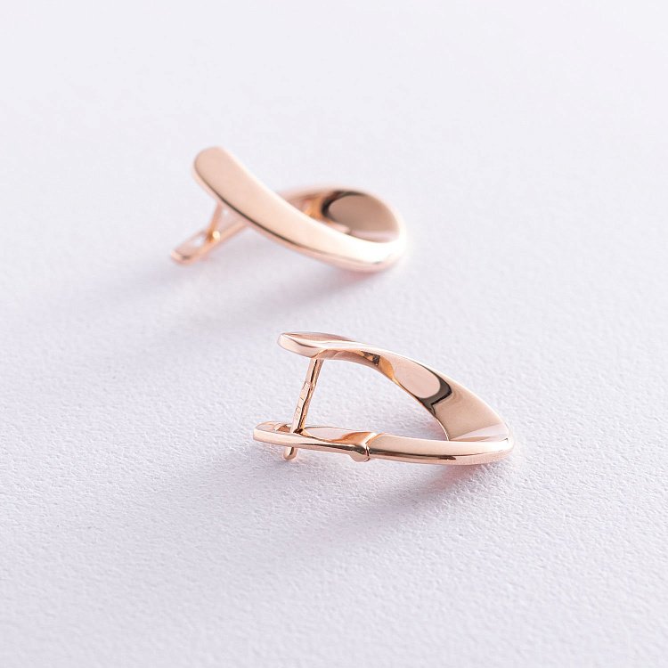 Золотые серьги "Капельки" с05809 от ювелирного магазина Оникс - 2