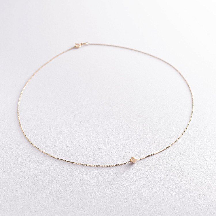 Кольє "Шар" в жовтому золоті (0.5 см) кол01759 від ювелірного магазину Онікс