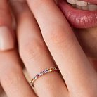 Золотое кольцо с разноцветными сапфирами и бриллиантами кб0504gl от ювелирного магазина Оникс - 5