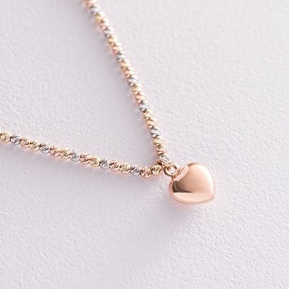 Золотое колье "Сердечко" кол01809 №3