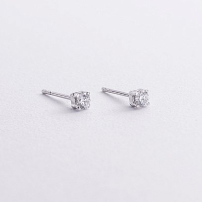 Золотые серьги - пусеты с бриллиантами сб0571z