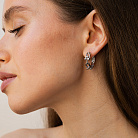 Сережки - кільця "Фантазія" у білому золоті с09588 от ювелирного магазина Оникс - 3