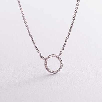 Серебряное колье "Круговорот" с фианитами 1102 №3