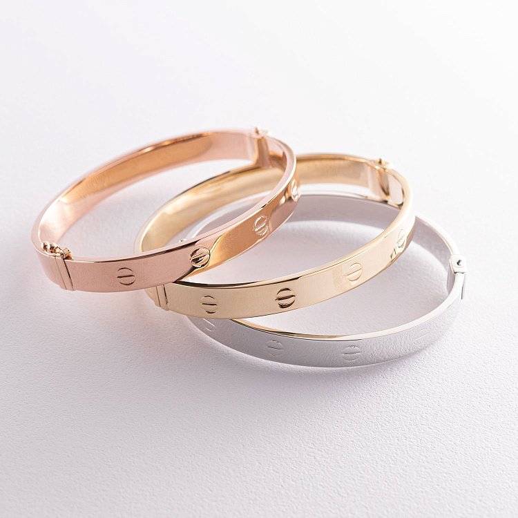 Браслет Love из желтого золота (0.8 см) б04589 от ювелирного магазина Оникс - 2