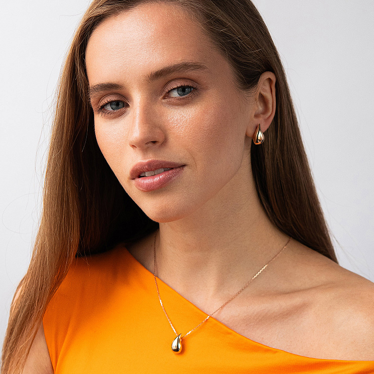 Серьги "Megan" в красном золоте с09568 от ювелирного магазина Оникс - 2