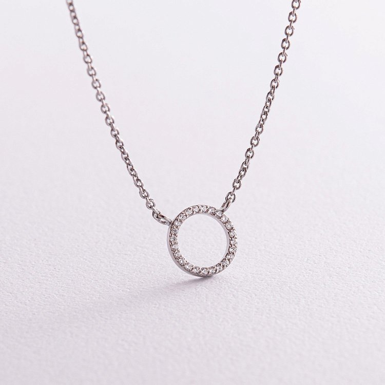 Серебряное колье "Круговорот" с фианитами 1102 от ювелирного магазина Оникс - 4