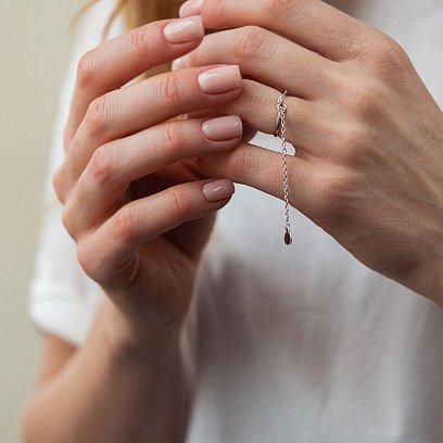 Серебряное кольцо "Монетка на цепочке" 901-01391 №3