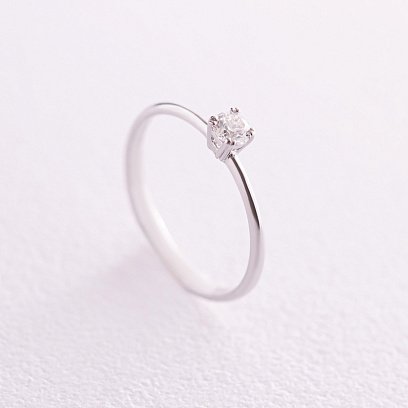 Помолвочное золотое кольцо с бриллиантом 228001121