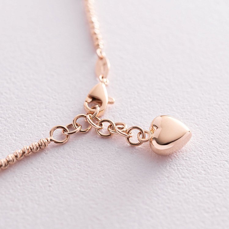 Золотой браслет "Сердечко" б03946 от ювелирного магазина Оникс - 3