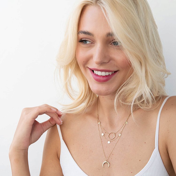 Колье "Нимфа" в желтом золоте кол01929 от ювелирного магазина Оникс - 6