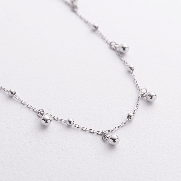 Кольє "Кульки" у білому золоті кол02609 від ювелірного магазину Онікс - 1