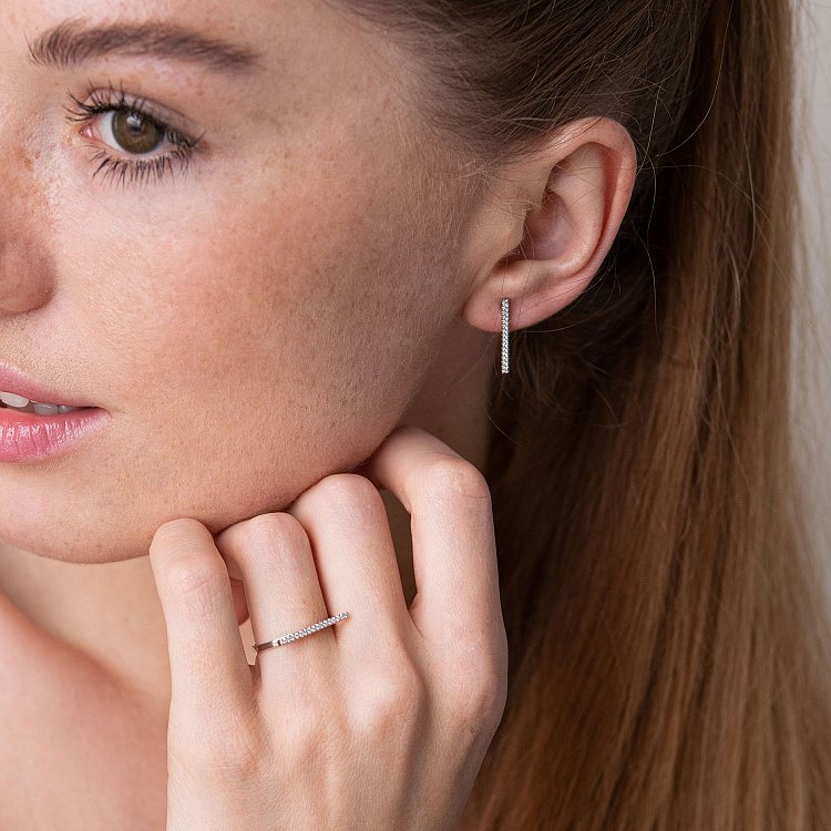 Золота каблучка "Джема" з діамантами 101-10083 від ювелірного магазину Онікс - 1