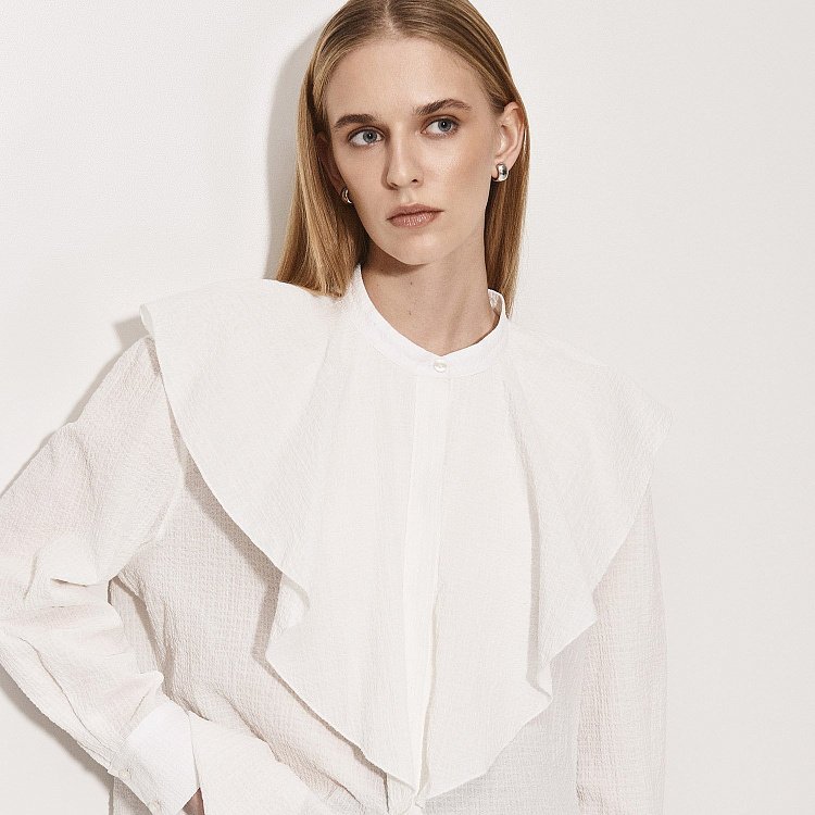 Сережки - кільця в білому золоті с07050 від ювелірного магазину Онікс - 9