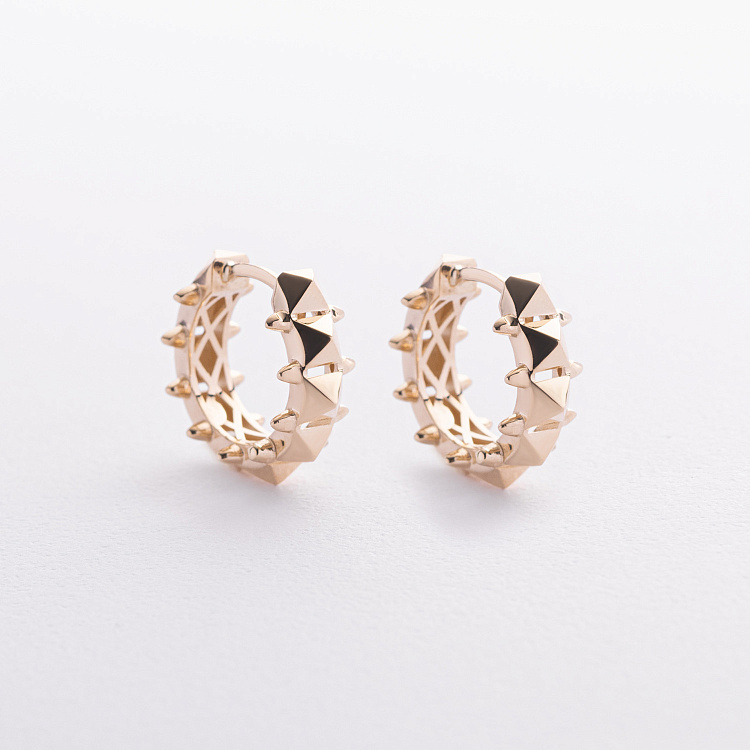 Серьги - кольца "Tamila" в желтом золоте с09298 от ювелирного магазина Оникс