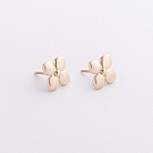 Сережки - пусети "Конюшина" в жовтому золоті с09616 от ювелирного магазина Оникс - 3