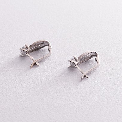 Золотые серьги с фианитами с04269 №3