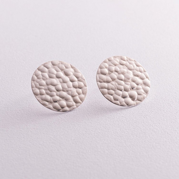 Серебряные серьги - пусеты "Теона" (2.6 см) 123176 от ювелирного магазина Оникс