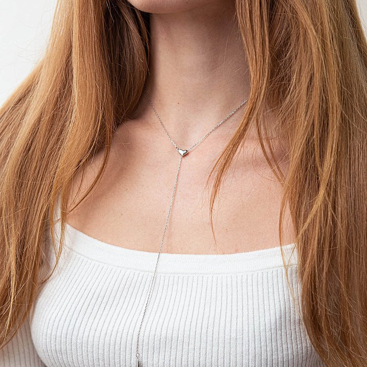 Срібне кольє - краватка "Сердечки" 181190 від ювелірного магазину Онікс - 2