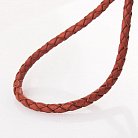 Кожаный красный шнурок с золотой застежкой "Спаси и сохрани" (3 мм) кол00941 от ювелирного магазина Оникс - 2