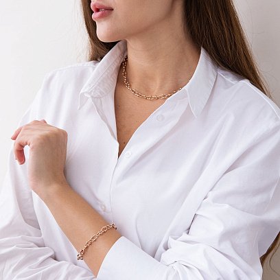 Браслет "Фантазія" в червоному золоті б04711 №3