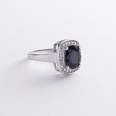 Серебряное кольцо с сапфиром и фианитами GS-01-060-3110 №2