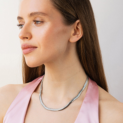 Серебряная цепочка (снейк) 6мм 15230-6 №8