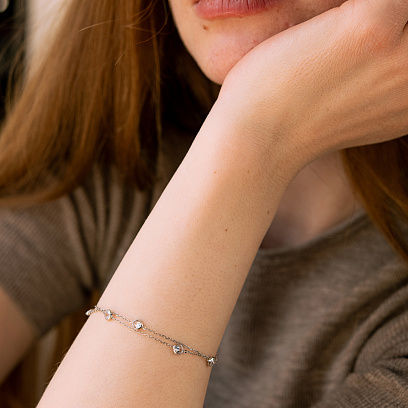 Серебряный браслет с фианитами 905-01593 №2