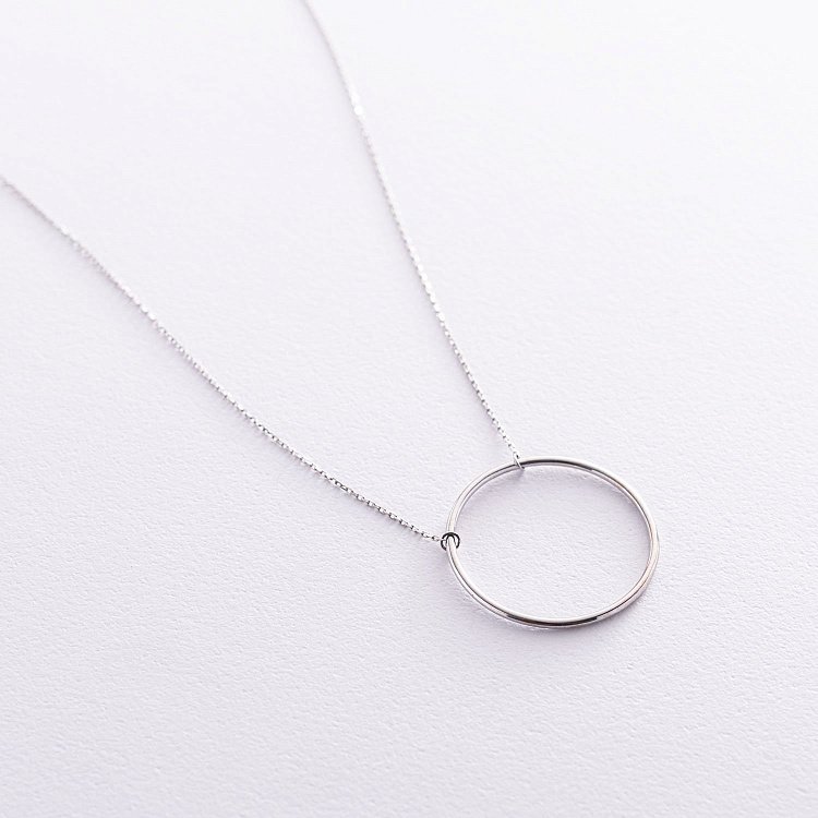 Колье "Большой круговорот" в белом золоте кол01847 от ювелирного магазина Оникс