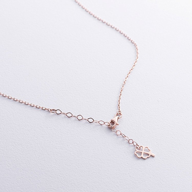 Кольє "Конюшина" в червоному золоті (перламутр) кол02483 від ювелірного магазину Онікс - 4