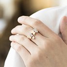 Золотое кольцо с бабочками (фианиты) к05912 от ювелирного магазина Оникс - 2