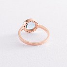 Золотое кольцо с голубым и белыми фианитами к06759 от ювелирного магазина Оникс - 3