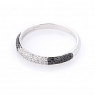 Золотий перстень з чорними і білими діамантами кб0173he от ювелирного магазина Оникс - 1