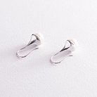﻿Срібні сережки - петельки з перлами 123204 от ювелирного магазина Оникс - 5