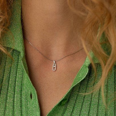 Кольє з діамантами (біле золото) 135051121 №2