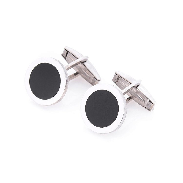 Срібні запонки c емаллю 25023 від ювелірного магазину Онікс