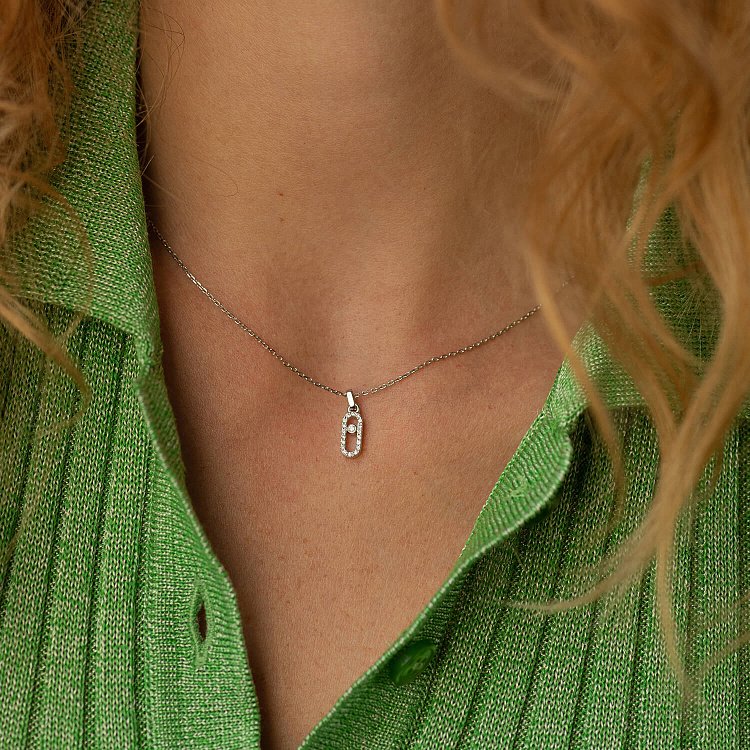 Кольє з діамантами (біле золото) 135051121 від ювелірного магазину Онікс - 1