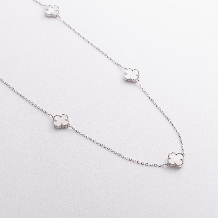 Срібне кольє "Конюшина" (перламутр) 181339 від ювелірного магазину Онікс - 2