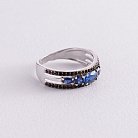 Серебряное кольцо с сапфирами и фианитами 1362/1р-HSPH от ювелирного магазина Оникс - 3