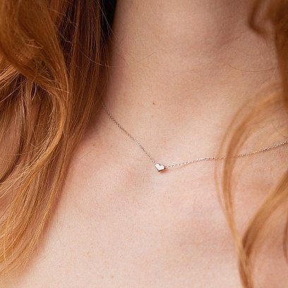 Колье "Сердечко" в белом золоте кол01771 №16