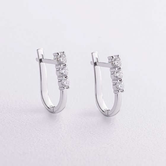 Серьги в белом золоте (бриллианты) 345271121