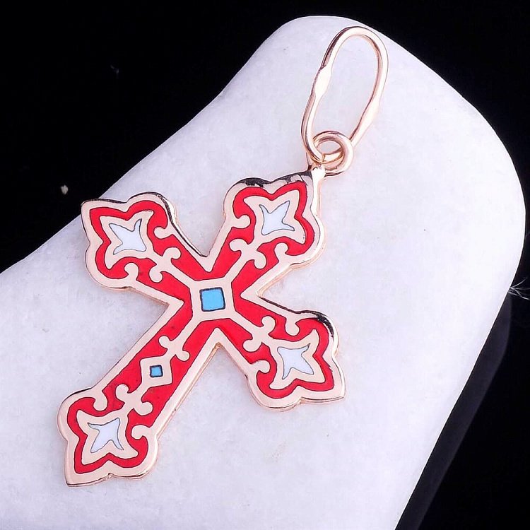 Крестик из золота п00646 от ювелирного магазина Оникс - 2