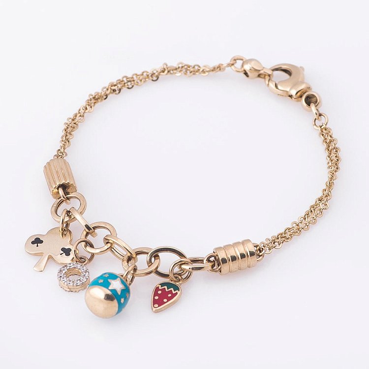 Золотий браслет з Шарм (фіаніти) б02226 від ювелірного магазину Онікс