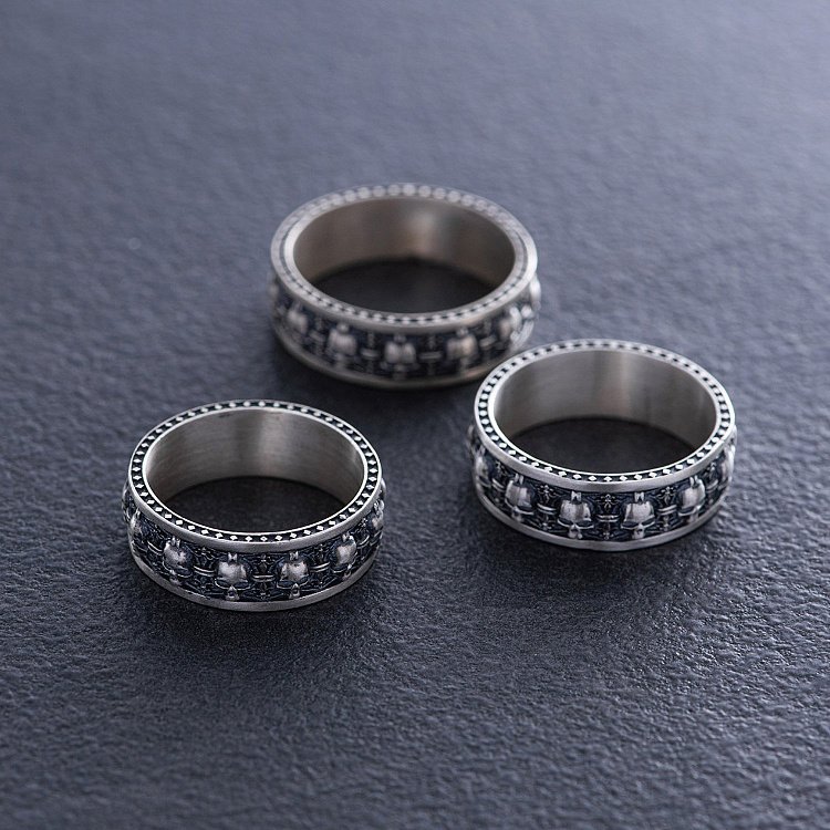 Чоловіча срібна каблучка з черепами 1164 від ювелірного магазину Онікс - 10